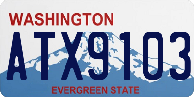 WA license plate ATX9103