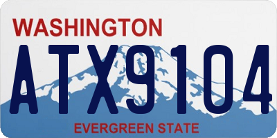 WA license plate ATX9104
