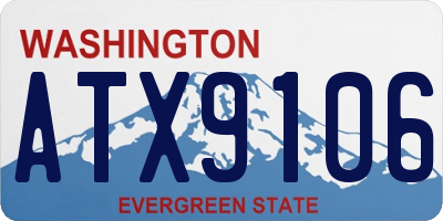 WA license plate ATX9106