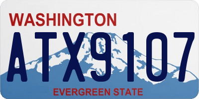 WA license plate ATX9107
