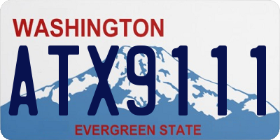 WA license plate ATX9111
