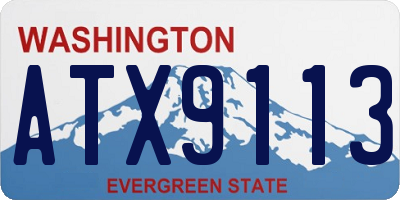 WA license plate ATX9113