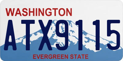 WA license plate ATX9115