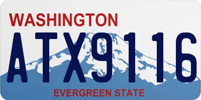 WA license plate ATX9116