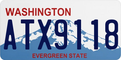 WA license plate ATX9118