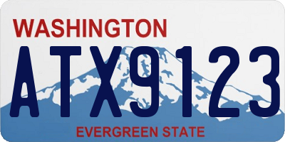 WA license plate ATX9123