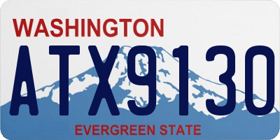 WA license plate ATX9130