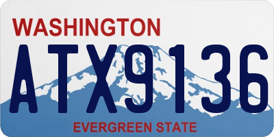WA license plate ATX9136