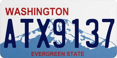 WA license plate ATX9137