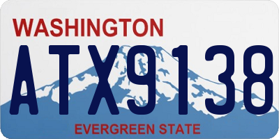 WA license plate ATX9138