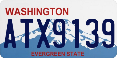 WA license plate ATX9139
