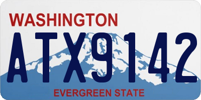 WA license plate ATX9142