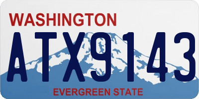 WA license plate ATX9143