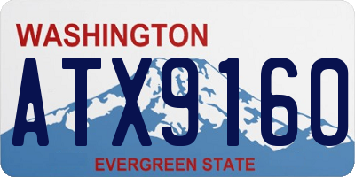 WA license plate ATX9160