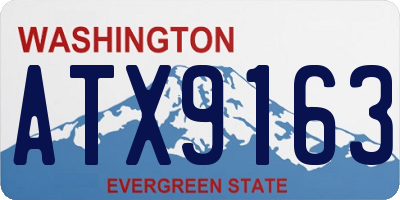 WA license plate ATX9163