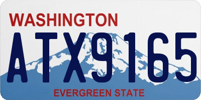 WA license plate ATX9165