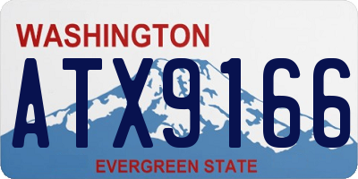 WA license plate ATX9166