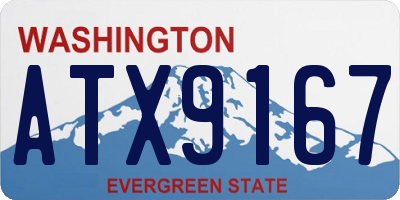 WA license plate ATX9167