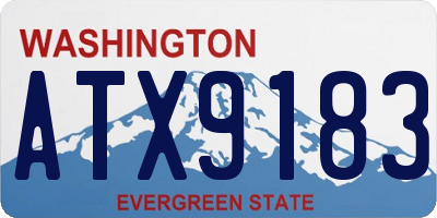 WA license plate ATX9183