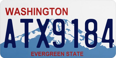 WA license plate ATX9184