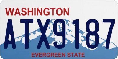 WA license plate ATX9187