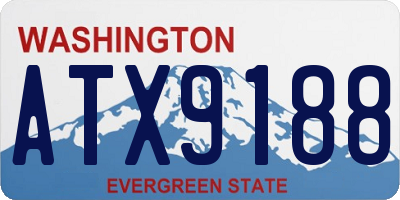 WA license plate ATX9188