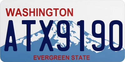 WA license plate ATX9190