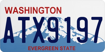 WA license plate ATX9197