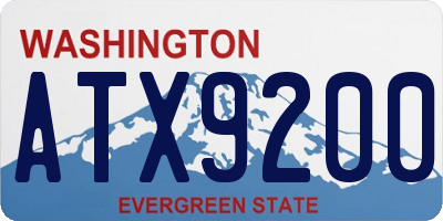 WA license plate ATX9200