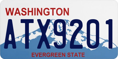 WA license plate ATX9201