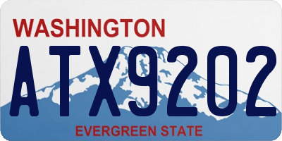 WA license plate ATX9202