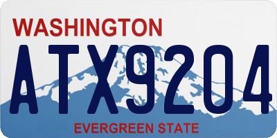 WA license plate ATX9204