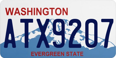 WA license plate ATX9207