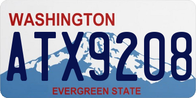 WA license plate ATX9208