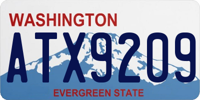 WA license plate ATX9209