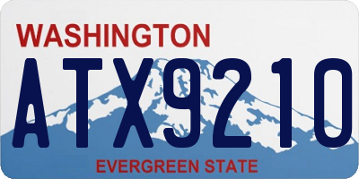 WA license plate ATX9210