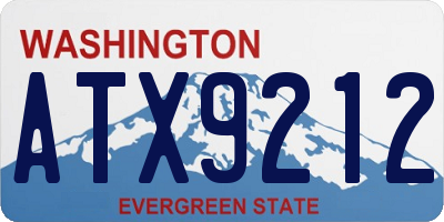 WA license plate ATX9212