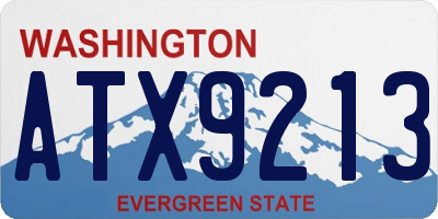 WA license plate ATX9213