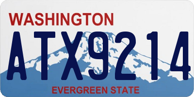 WA license plate ATX9214