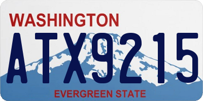 WA license plate ATX9215