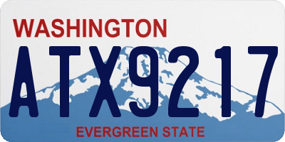 WA license plate ATX9217