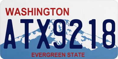 WA license plate ATX9218