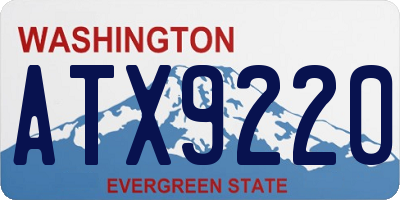 WA license plate ATX9220