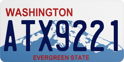 WA license plate ATX9221