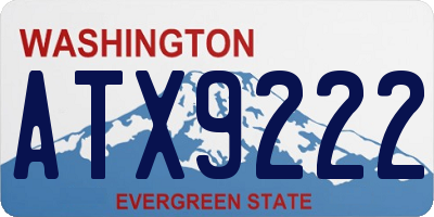 WA license plate ATX9222