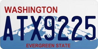 WA license plate ATX9225