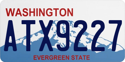 WA license plate ATX9227