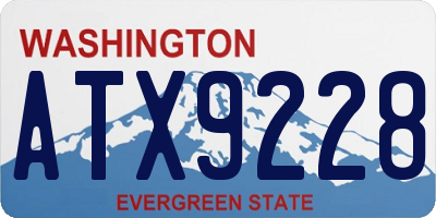 WA license plate ATX9228