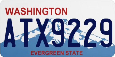 WA license plate ATX9229