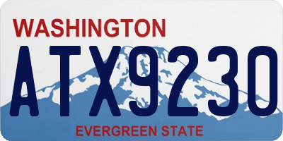 WA license plate ATX9230